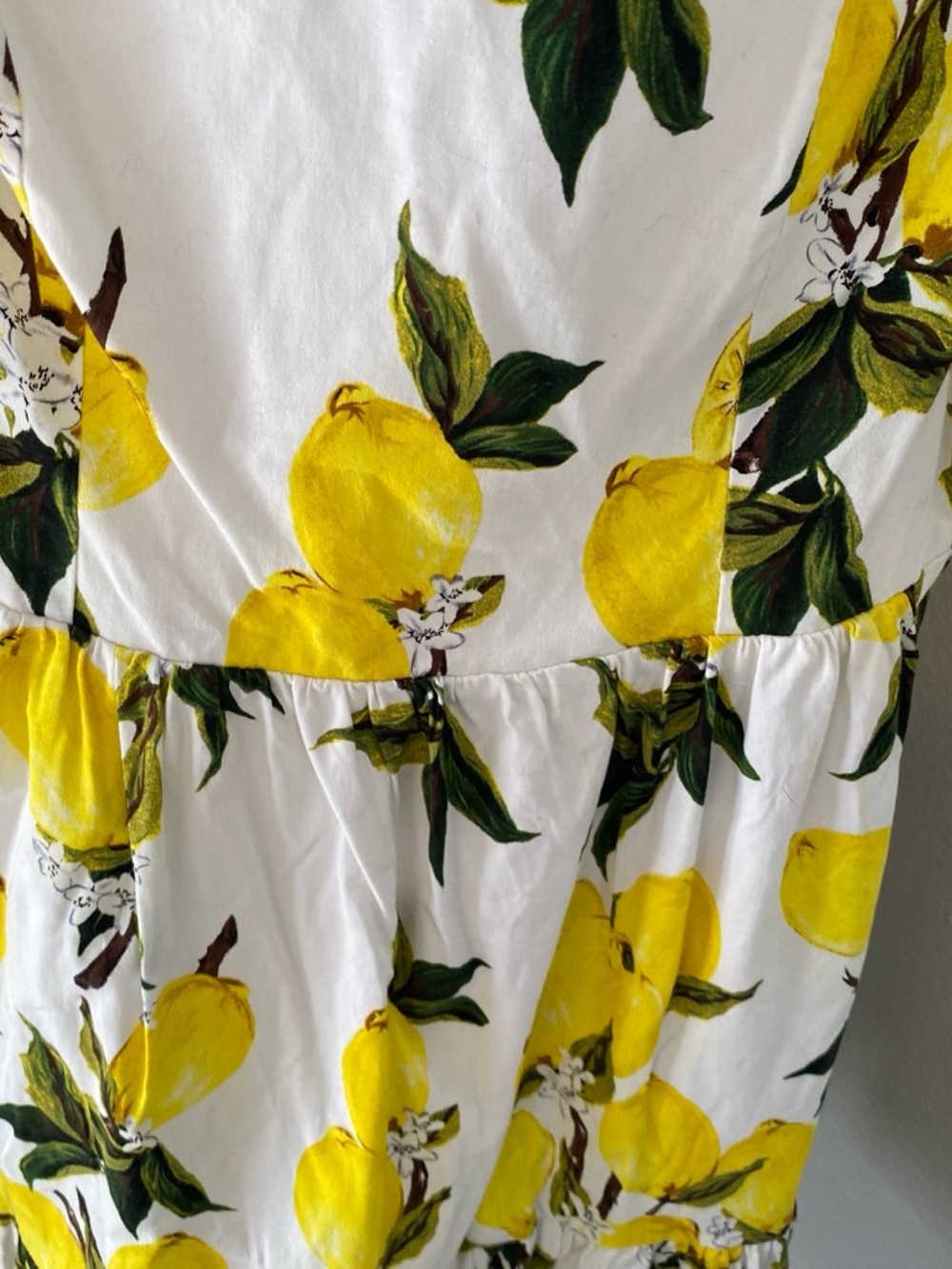 English Factory White Lemon-Print Puff Sleeve Tunic - Picture 3 of 5